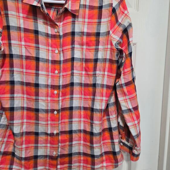 Bare Denim Rayon Plaid Button Down Shirt Large - Picture 6 of 10